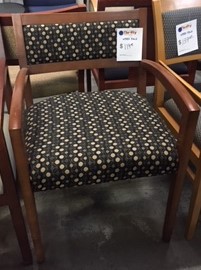 Side Chair, Fabric Seat and Back with Wooden Frame